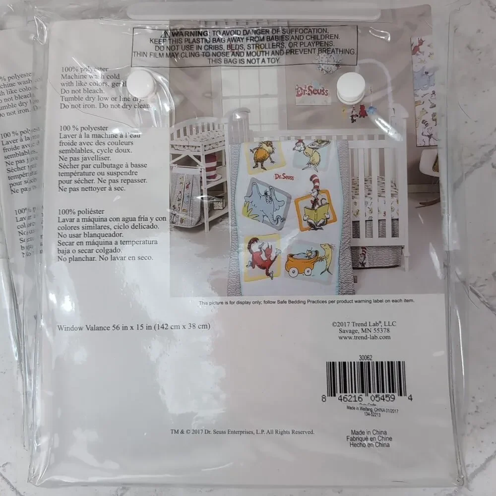 Dr. Seuss Friends Nursery Valance Set of Two Trend Lab 56x15 New Sealed